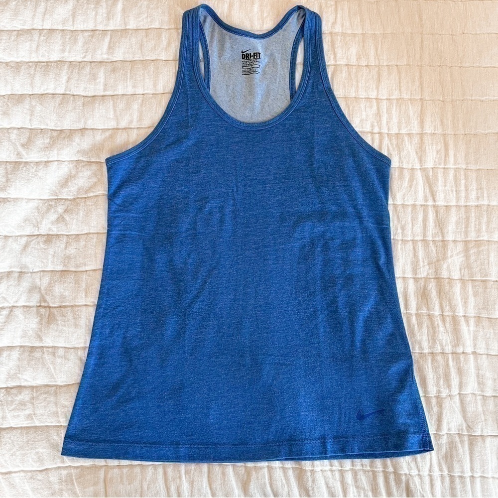 Nike Blue Dri Fit Racerback Regular Fit Tank Top Size Medium